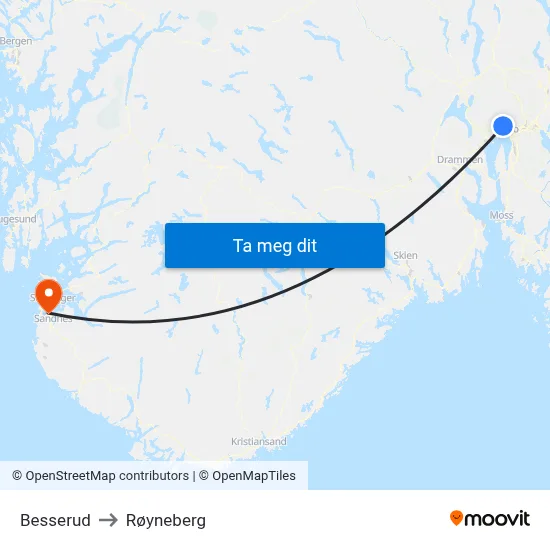 Besserud to Røyneberg map