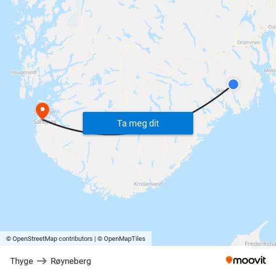 Thyge to Røyneberg map