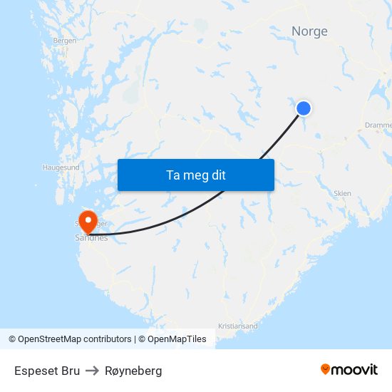 Espeset Bru to Røyneberg map