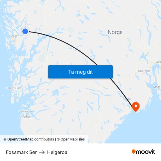 Fossmark Sør to Helgeroa map