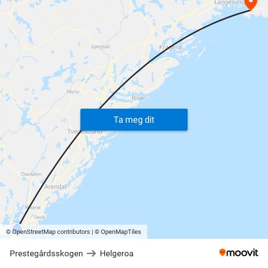 Prestegårdsskogen to Helgeroa map