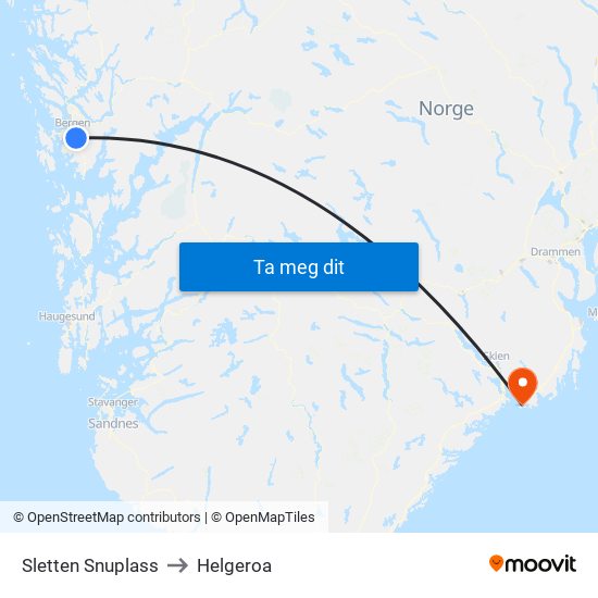 Sletten Snuplass to Helgeroa map