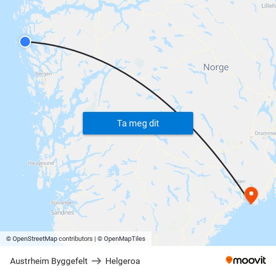 Austrheim Byggefelt to Helgeroa map