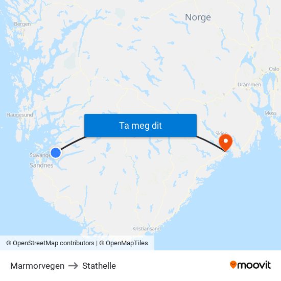 Marmorvegen to Stathelle map