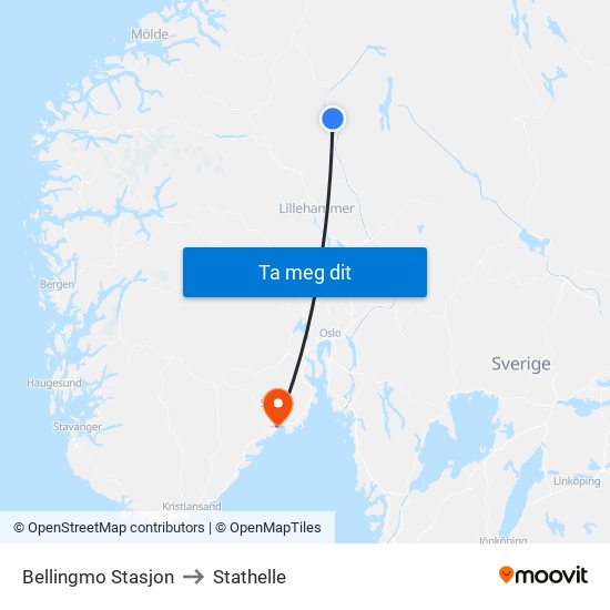 Bellingmo Stasjon to Stathelle map