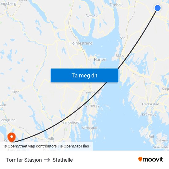 Tomter Stasjon to Stathelle map