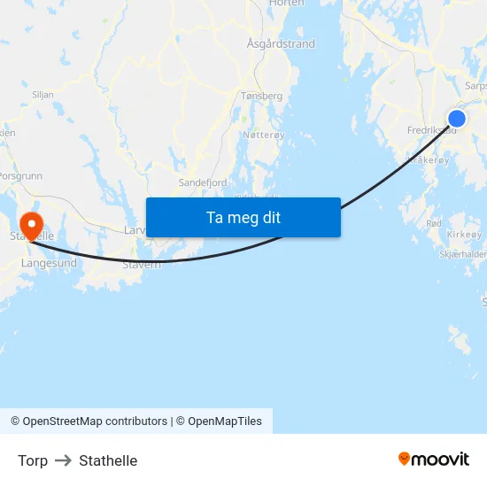 Torp to Stathelle map