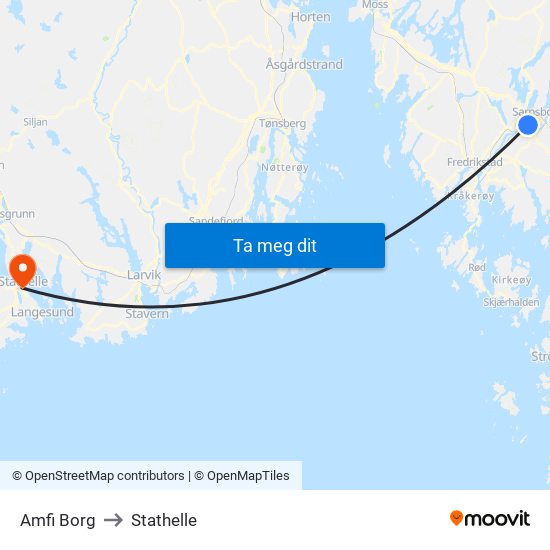 Amfi Borg to Stathelle map