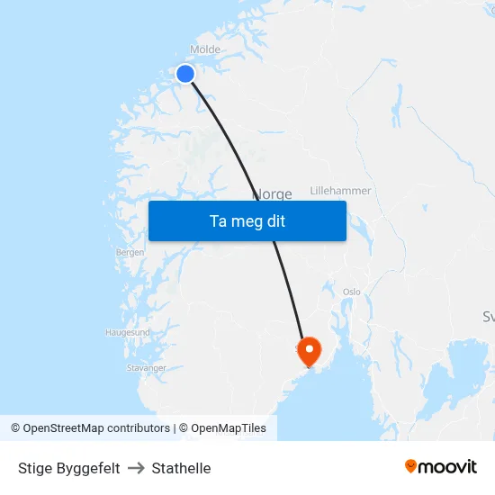 Stige Byggefelt to Stathelle map