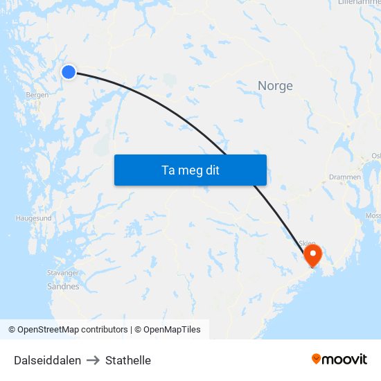 Dalseiddalen to Stathelle map