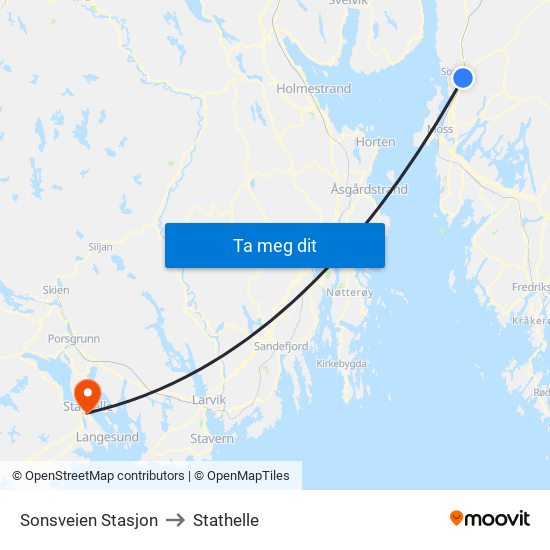 Sonsveien Stasjon to Stathelle map