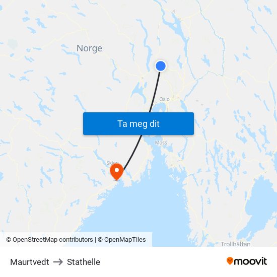 Maurtvedt to Stathelle map