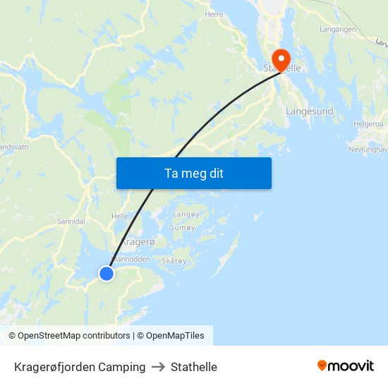 Kragerøfjorden Camping to Stathelle map