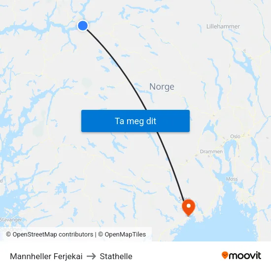 Mannheller Ferjekai to Stathelle map