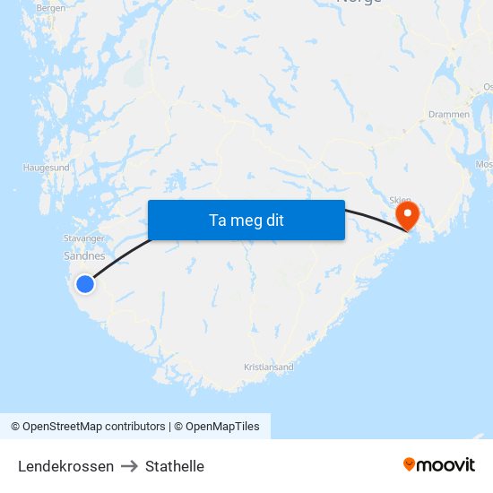 Lendekrossen to Stathelle map