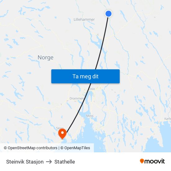 Steinvik Stasjon to Stathelle map