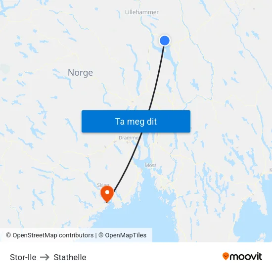 Stor-Ile to Stathelle map