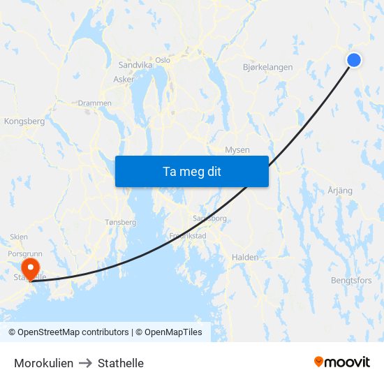 Morokulien to Stathelle map