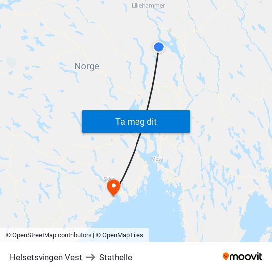 Helsetsvingen Vest to Stathelle map