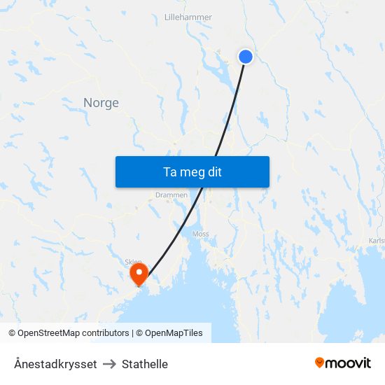 Ånestadkrysset to Stathelle map