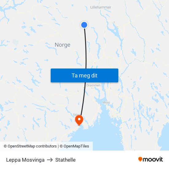 Leppa Mosvinga to Stathelle map