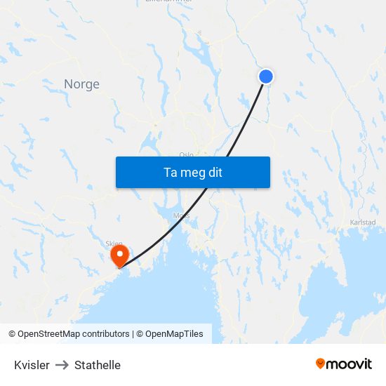 Kvisler to Stathelle map