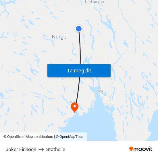 Joker Finnøen to Stathelle map