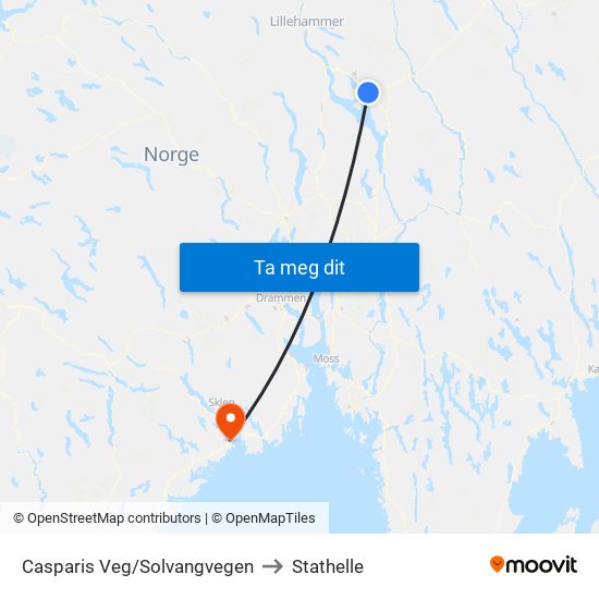 Casparis Veg/Solvangvegen to Stathelle map