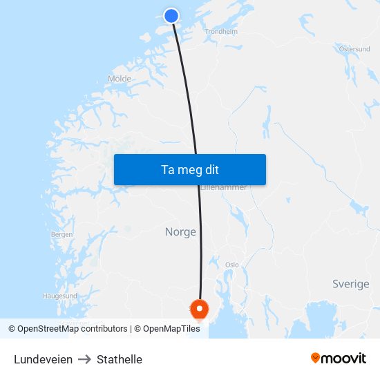 Lundeveien to Stathelle map