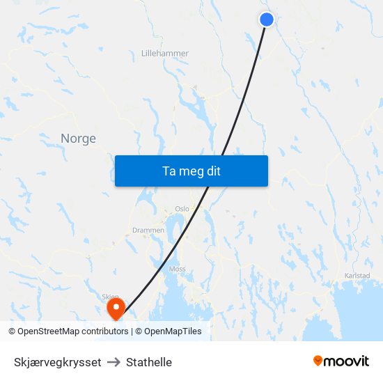 Skjærvegkrysset to Stathelle map