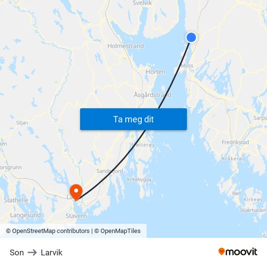 Son to Larvik map