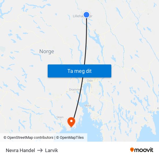 Nevra Handel to Larvik map