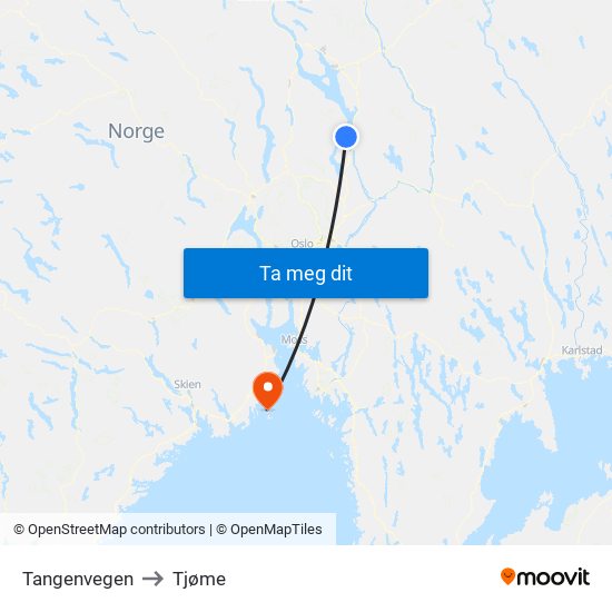 Tangenvegen to Tjøme map