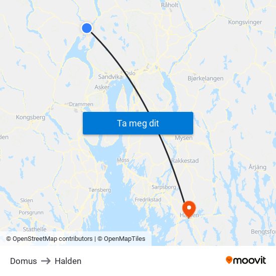 Domus to Halden map