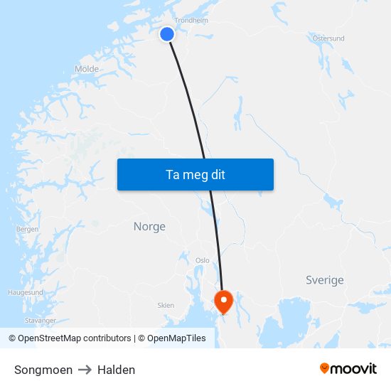 Songmoen to Halden map