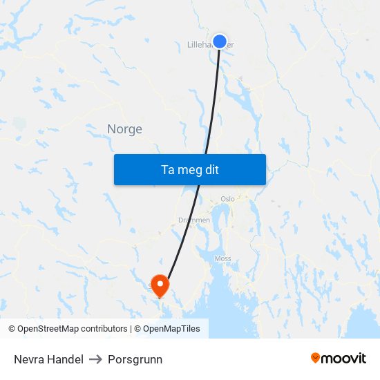 Nevra Handel to Porsgrunn map