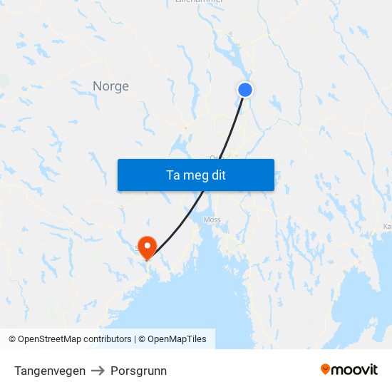 Tangenvegen to Porsgrunn map