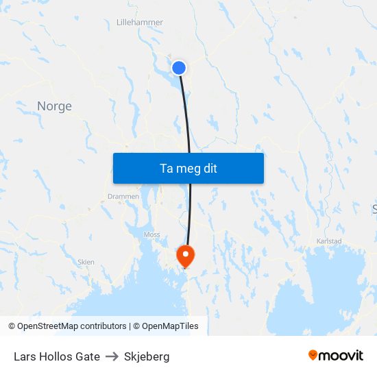 Lars Hollos Gate to Skjeberg map