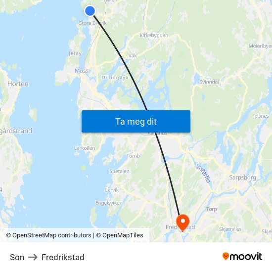 Son to Fredrikstad map