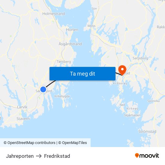 Jahreporten to Fredrikstad map