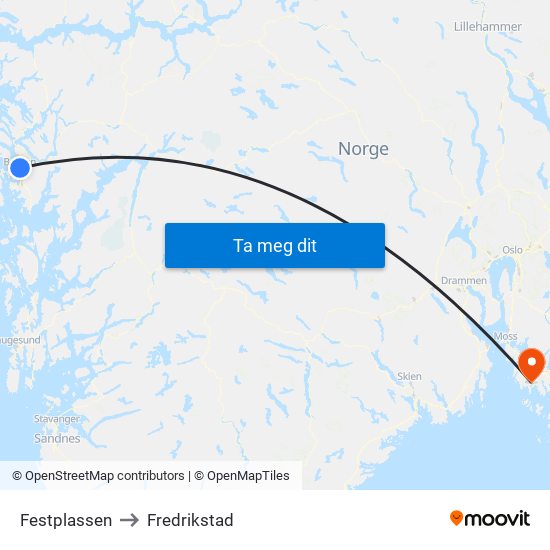 Festplassen to Fredrikstad map