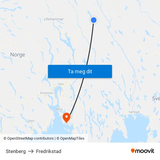 Stenberg to Fredrikstad map