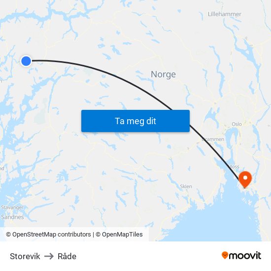 Storevik to Råde map