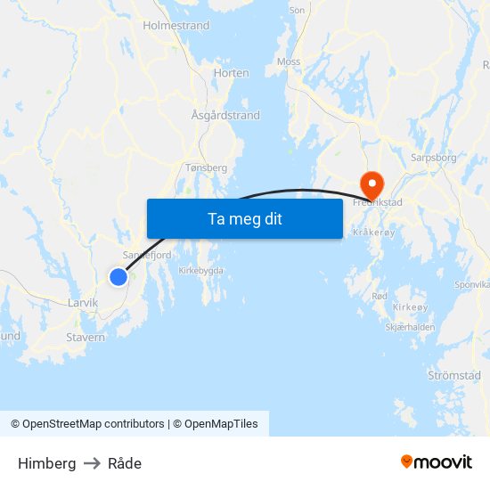 Himberg to Råde map