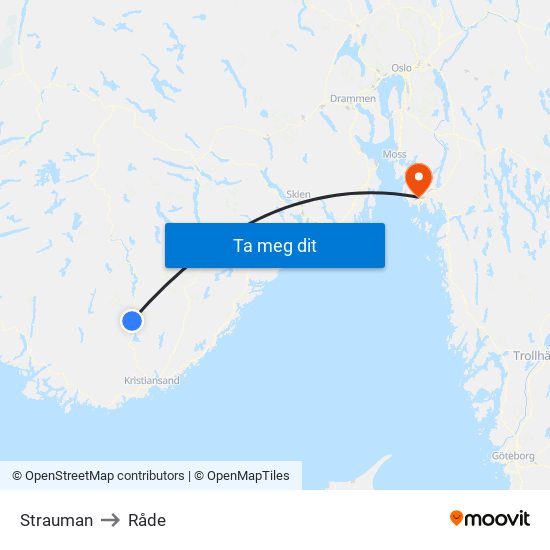 Strauman to Råde map