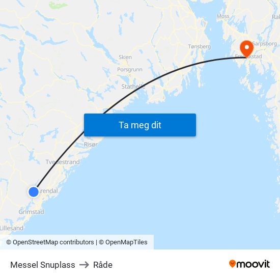 Messel Snuplass to Råde map