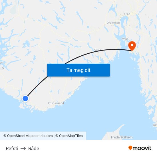 Refsti to Råde map