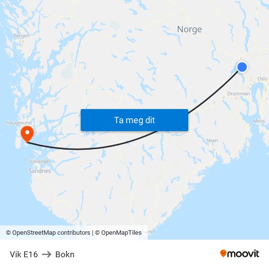 Vik E16 to Bokn map