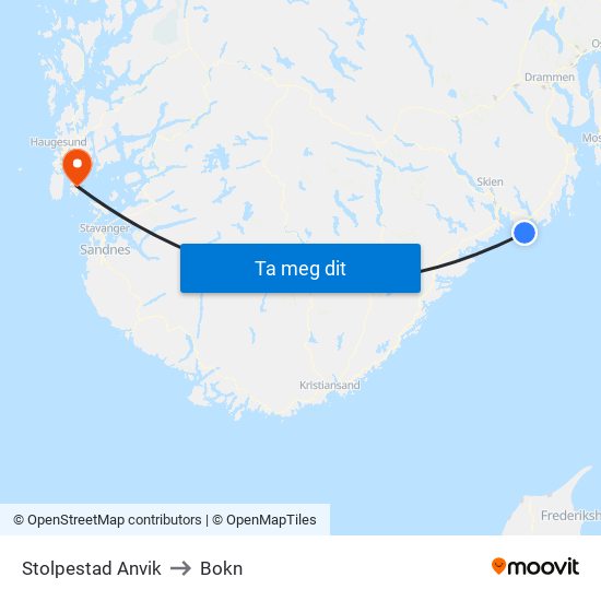 Stolpestad Anvik to Bokn map