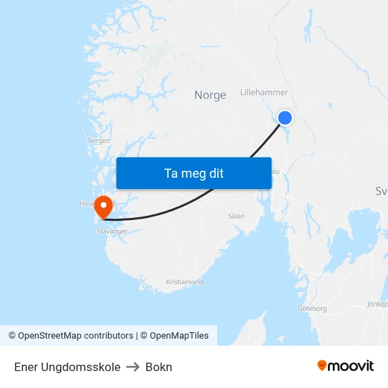 Ener Ungdomsskole to Bokn map